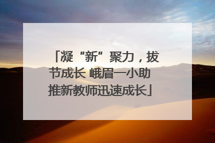 凝“新”聚力，拔节成长 峨眉一小助推新教师迅速成长